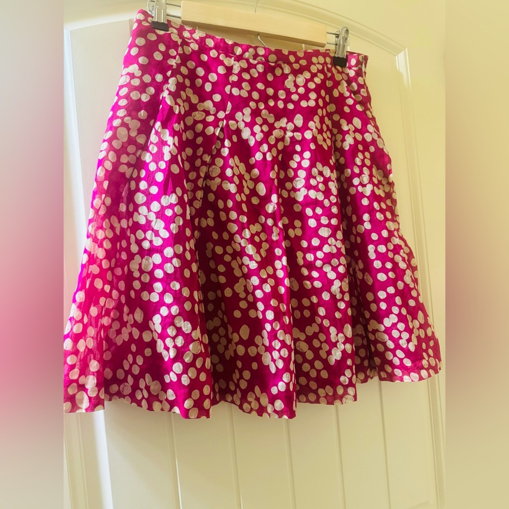 Burberry Fuchsia and Gold A-Line Skirt